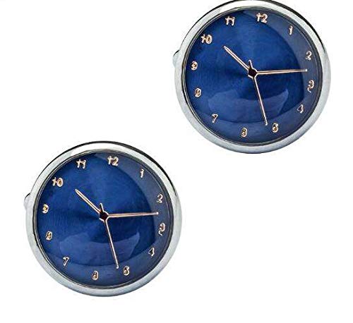 YouBella Jewellery Silver Plated Watch Style Formal Cuff Links Cufflinks Set for Men