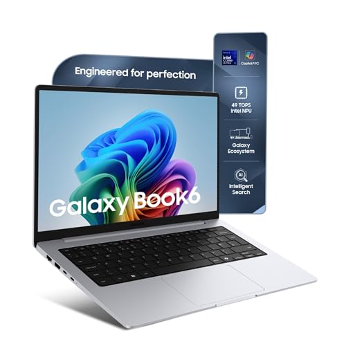 Samsung Galaxy Book6 (Silver, 16GB RAM, 512GB SSD) | Intel Core Ultra 5 (Series 3) | 14" WUXGA Display | 24Hrs Big Battery Life | Dolby Atmos Stereo Speakers | AI PC