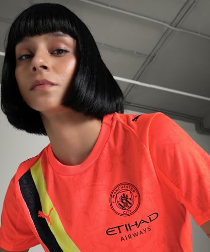 Puma Women's Regular Fit Jerseys (781081_Neon Sun-Black