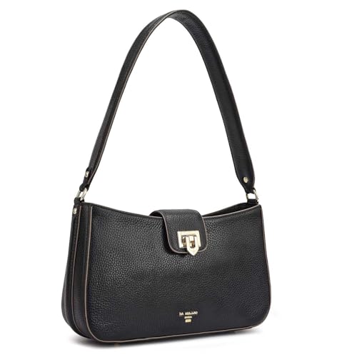 Da Milano Leather Black Shoulder Bag for Women (00426A-OL)