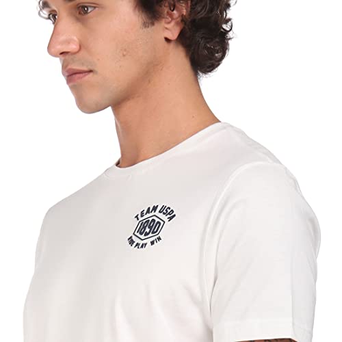 U.S. POLO ASSN. Mens Solid Cotton Iyal Fashion Crew Neck Regular Fit T-Shirt (White L)