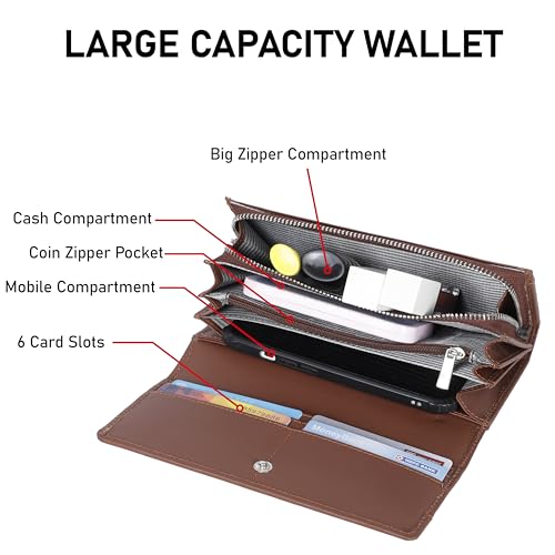 Steve Jhonson Pure Leather Wallet for Women - Women Wallet with ID Card Holder - Hand Clutches for Women - Mini Ladies Wallet with Coin Pocket (TAN)