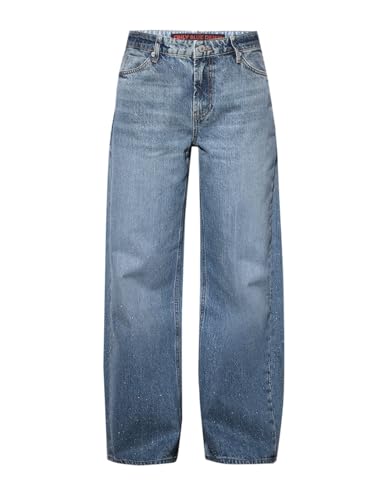 ONLY Women's High Rise Wide Leg Jeans Light Blue Denim