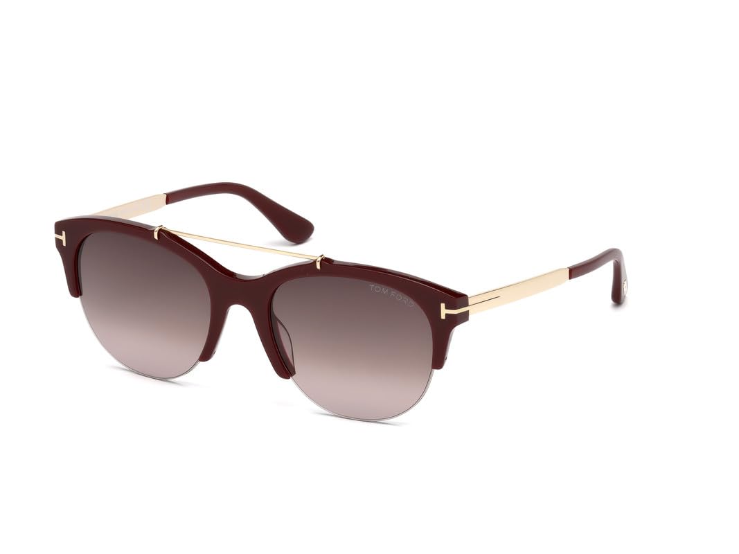 Tom Ford | UV Protected Lens for Women | Half Rim shiny bordeaux/gradient bordeaux Frame | Lens Colour: Purple | Medium | FT0517 55 69T