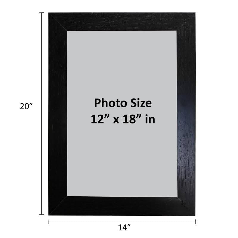 Nexaprint Customized LED Rectangular Photo Frame with 12X18 Inch Photo Upload Your Photo LED Adapter Included Wall Mounting 1mm Non-Breakable Acrylic Protection Gift Black
