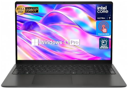 Dell 15.6" Touchscreen Laptop for Business | Intel 12-Core Ultra 7 255U (AI PC) | 64 GB DDR5-5600MT/s | 2 TB SSD | FHD Anti-Glare Display | Windows 11 Pro | Copilot AI | Wi-Fi 6 | Backlit Keyboard