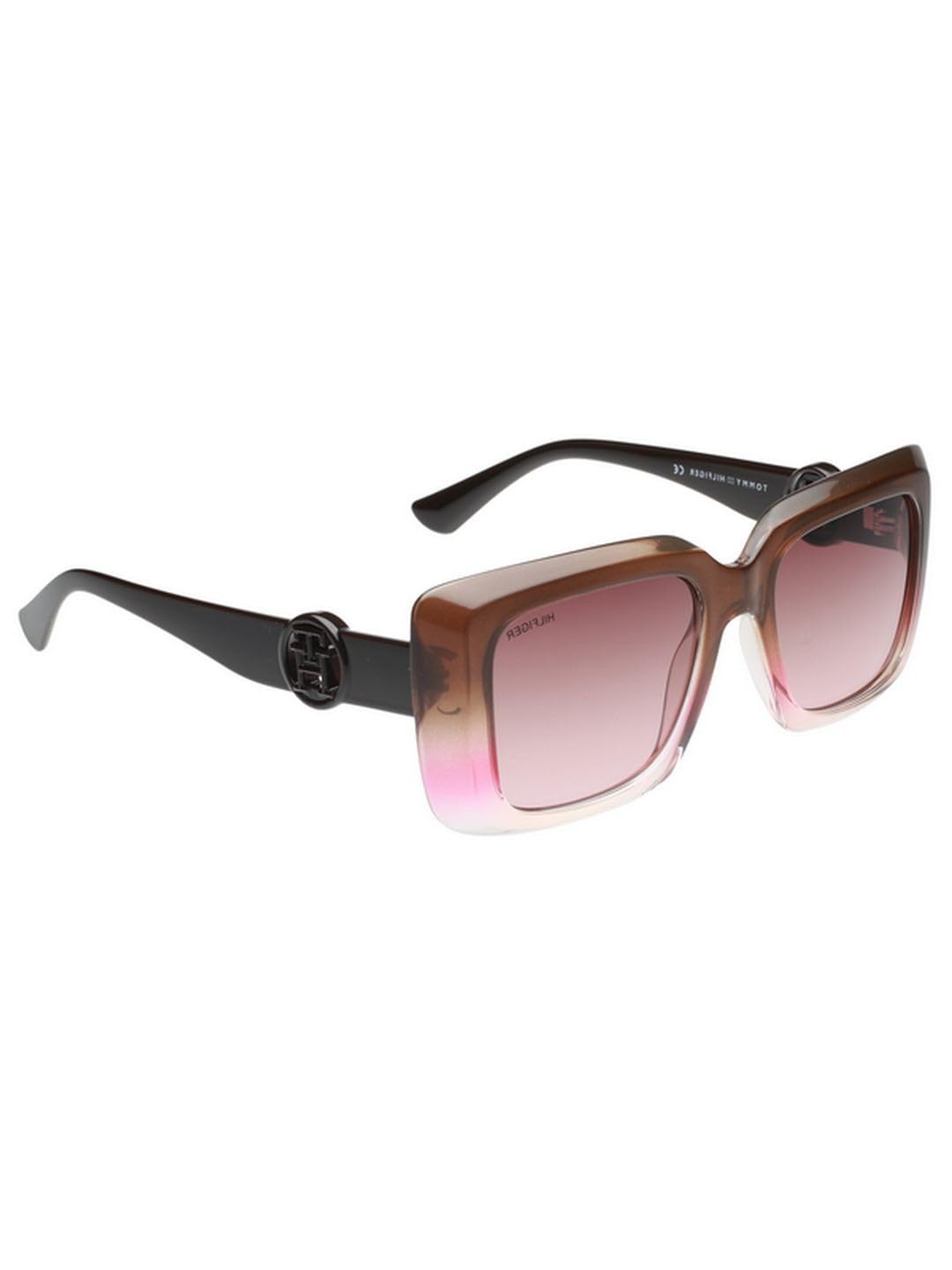 Tommy Hilfiger Sunglasses | Brown Lens | Brown Frame | Full Rim Square Shape Branded Latest and Stylish Non Polarized Eyewear | 100% UV Protection | Women Sunglasses| Size Medium | TH 1593 C5 52