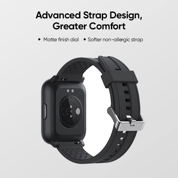 (Refurbished) realme Techlife Smart Watch SZ100 1.69" HD Display with SpO2, Heart Rate & Temperature Mon