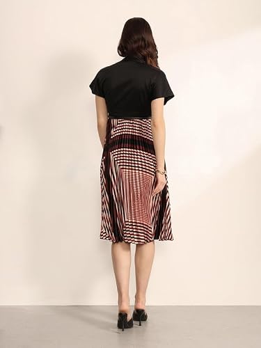 Kazo Palette Midi Dress with Belt (Multicolor XL)