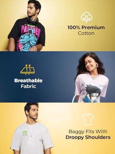 Bewakoof Official Garfield Merchandise Women's Graphic Printed Oversized Fit Half Sleeve Round Neck Cotton Jersey T-Shirt_648815_White_L