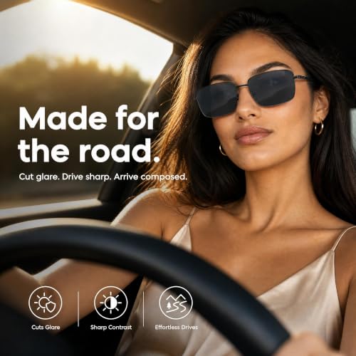 John Jacobs | Black - Grey | Full Rim Rectangular Stylish & Premium Polarized Sunglasses | Polarized and 100% UV Protected | Men & Women | Large | JJ S15862
