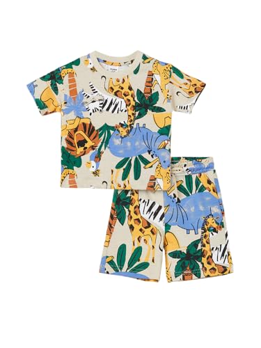 Max Boys Printed Shorts Set (Yellow_18-24 M)