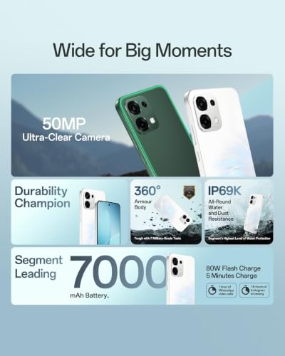 OPPO F33 5G Smartphone (6GB RAM, 128GB Storage, Forest Green) |50MP AI Camera |7000mAh Long Battery |80W Fast Charging-with No Cost EMI/Bank Offers