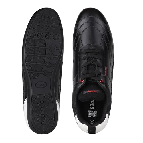 Red Chief Black Casual Sneakers for Men's Comfortable and Stylish Genuine Leather Everyday Shoes