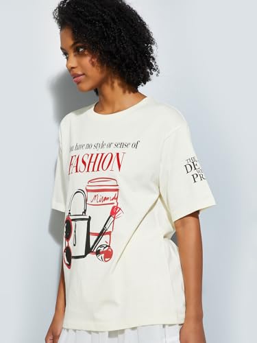 Max URB_N Women Devil Wears Prada Oversized T-Shirt (Beige_L)
