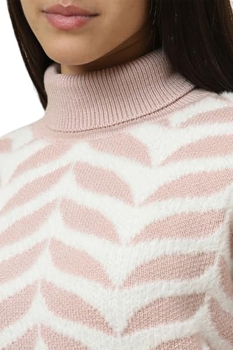 Allen Solly Women's Nylon Turtle Neck Sweater (AHSWCRGP796168_Pink