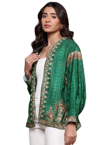 Aarke Ritu Kumar Emerald Green Velvet Shrug