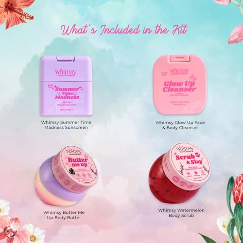 Whimsy Beauty Glowing Skin Essentials Kit for Kids and Teens,Complete Skincare Set with Cleanser Moisturizer Sunscreen (4 to 16 years) Natural, Chemical Free, Sulfate-Free, Dermatologist Tested