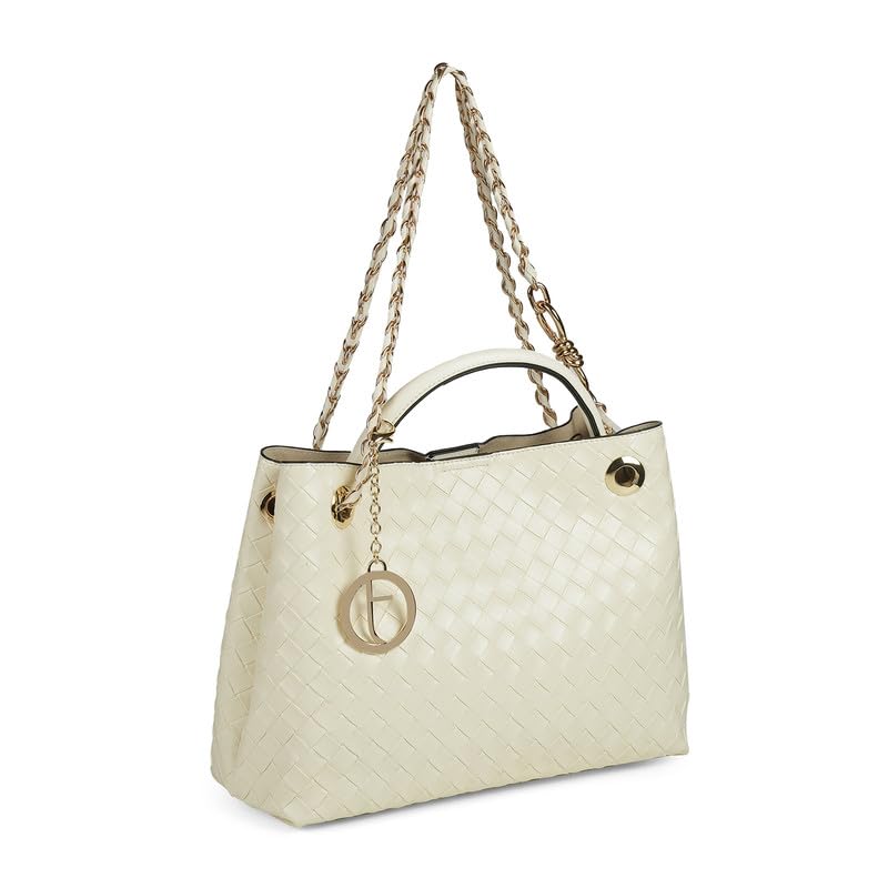 tresmode MATERA Beige Vegan Leather Handbag for Women