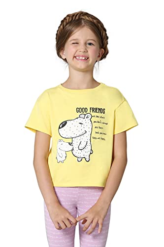 Van Heusen Girls Ultra Soft T-Shirt - Power Plus Cotton Spandex - Crew Neck, Short Sleeve_56401_Snap Dragon_7-8 Years
