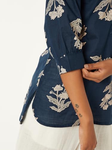 Max Women Printed Short Kurta (Blue_L)