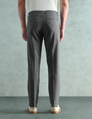 Arrow Men's Mid Rise Heathered Trousers (ARAEOTR2176_Grey_38)