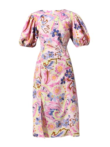 ONLY Women Printed Polyester Pink Midi Dress