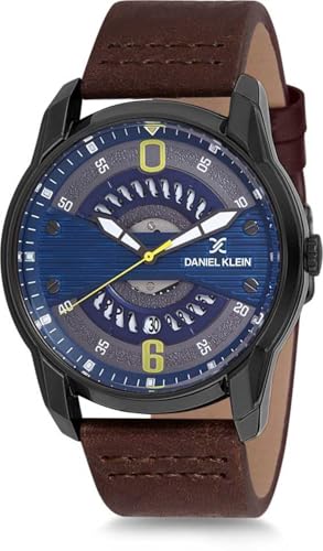 DANIEL KLEIN Leather Analog Blue Dial Men's Watch-Dk12155-3