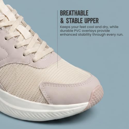 AVANT Women's CloudCurve Running Shoes | Lace-Up Design | Breathable Mesh, Lightweight | Everyday Wear Running Shoes_Peach-UK7