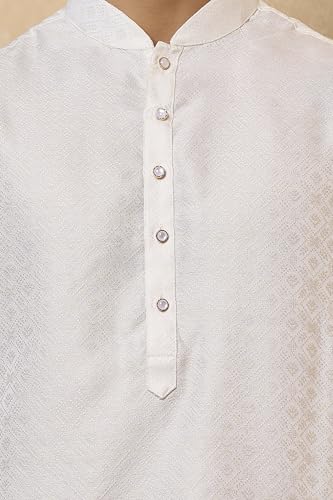 TASVA Ivory Jacquard Kurta Set|Size: XS
