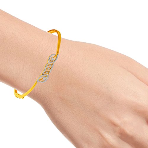 P.C. Chandra Jewellers 18Kt Yellow Gold And Diamond Bangle For Women