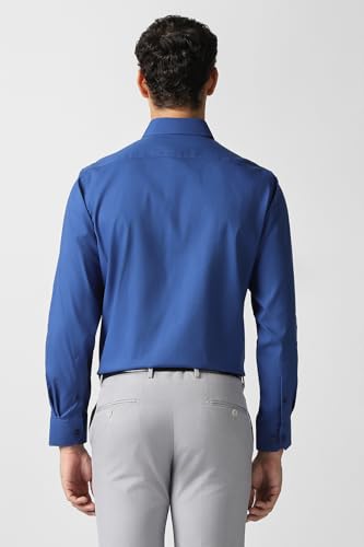 Men Blue Solid Full Sleeves Formal Shirt