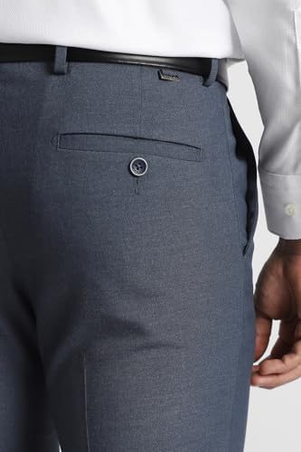 Men Blue Textured Trousers