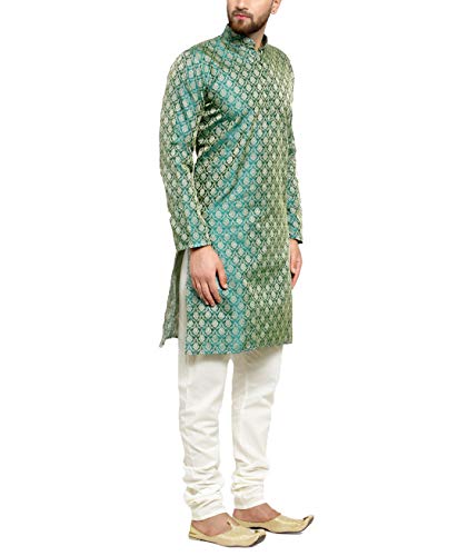 Jompers Men's Kurta Pyjama Set (Green, XX-Large)
