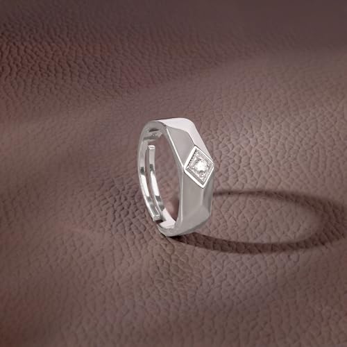 GIVA 925 Silver Racy Rugged Ring For Him, Adjustable | Gifts for Men and Boys | With Certificate of Authenticity and 925 Stamp | 6 Months Warranty