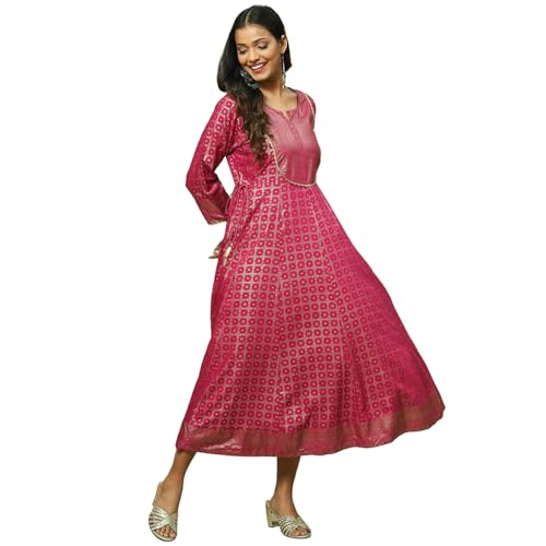 Rangriti Women Magenta Liva Kalidar Dress_42