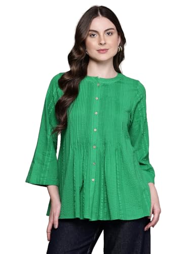 Aarke Ritu Kumar Green Ridhi Solid Shirt