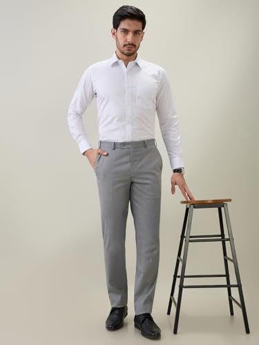 Raymond Men Regular Fit Checks Pattern Pure Cotton Semi Cutaway Collar Full Sleeve Formal Shirt Blue