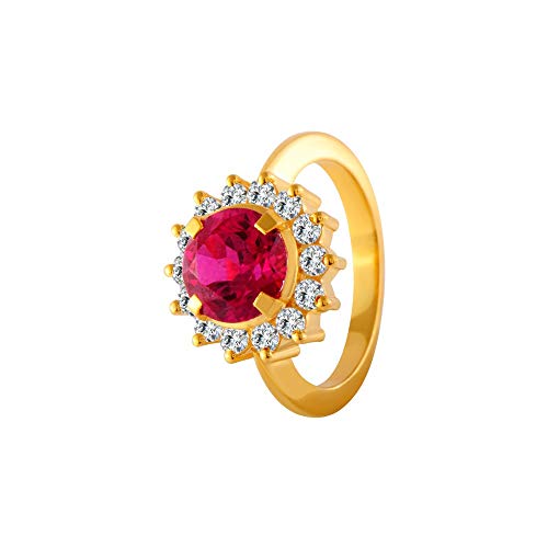 P.C. Chandra Jewellers 22k (916) Yellow Gold, American Diamond and American Diamond Ring for Women