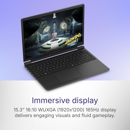 Dell Alienware 15 Gaming Laptop, AMD Ryzen R7 260 Processor, NVIDIA GeForce RTX 5050 8 GB GDDR7, 16GB:512GB SSD, 15.3" WUXGA 165Hz 300 nits Display, Alienware Backlit Keyboard, Win 11 + MSO'24, 2.25kg