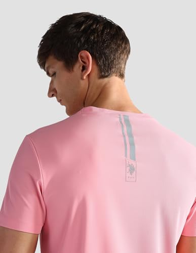 U.S. POLO ASSN. Brand Print Slim Fit Active T-Shirt Peach