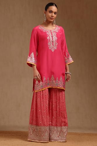 Soch Women's Crepe Salwar Suit Set (EWA5CD22419_Fuchsia