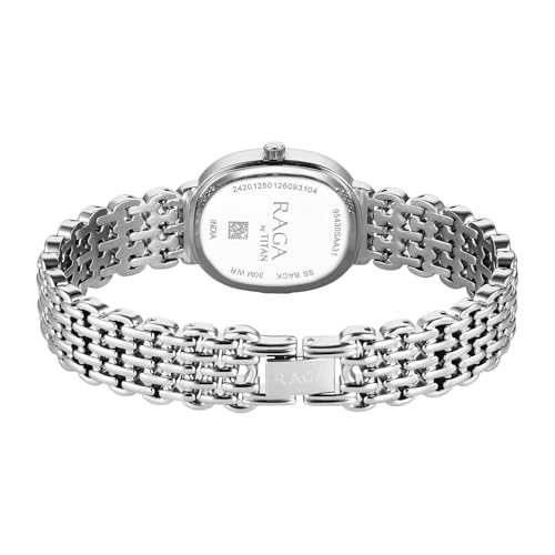Titan Raga Spotlight with Quartz Analog Pink Dial Silver Brass Strap Watch for Women - 95430SM01