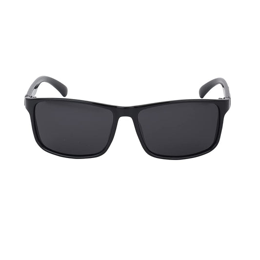 Carlton London-Premium-Men's-Black Toned Polarised and UV Protected Lens Square Sunglasses