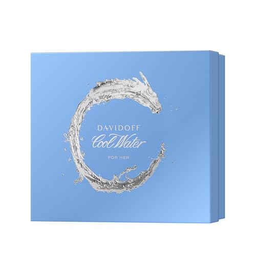 Davidoff Cool Water Woman Eau de Toilette for Women, Shower Gel & Body Lotion Gift Set