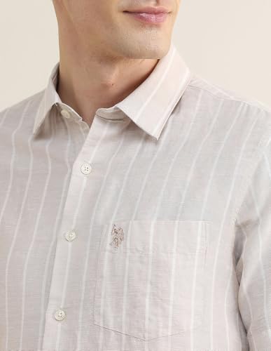 U.S.Polo Association Men's Vertical Striped Regular Fit Shirt