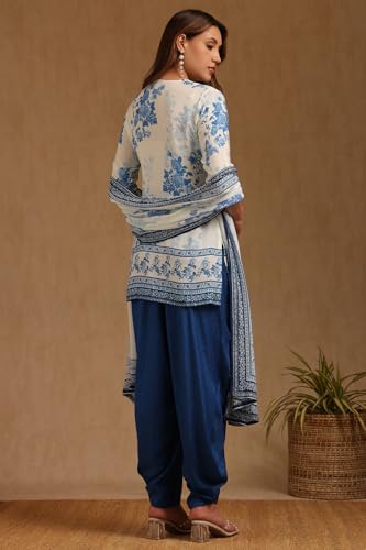 Soch Womens White Muslin Floral Print Suit Set