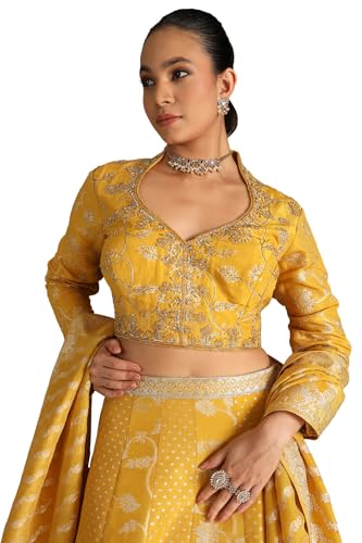 Soch Women's Viscose Lehenga Choli (OWS5CD21806_Yellow_M)