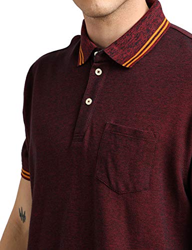 URGEAR Solid Men Polo Neck T-Shirt (Maroon, Small)