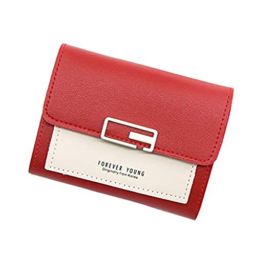 ARURA (LABEL) Women's Flip Top Card Wallet Holds up to 6 Cards Slim and Easy to Fit in Pocket Safety with Button Closure Cash and Coins Wallet (Multi Color)